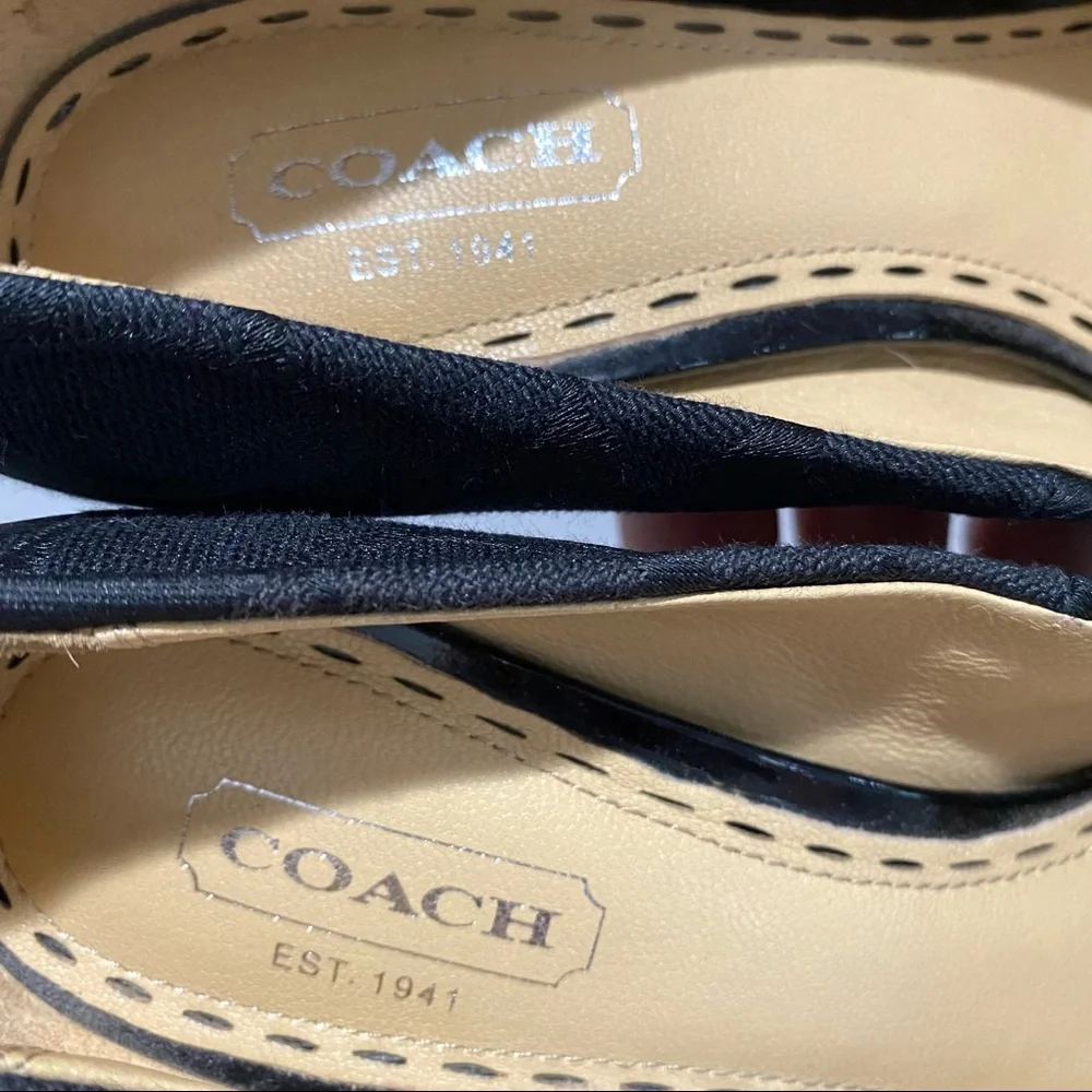Coach Caya Signature Logo Allover Black 4” Pumps Heels Size 6 B - Picture 10 of 14